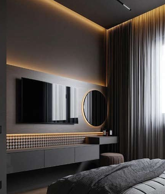 Modern Bedroom Feature Wall